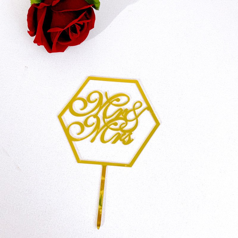 Homesun New Selling Cake Topper Supplier Glitter Print Cake Decorating Supplies For Valentines Mr Mrs Wedding Cake Topper