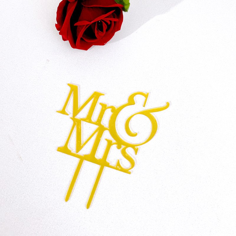 Homesun New Selling Cake Topper Supplier Glitter Print Cake Decorating Supplies For Valentines Mr Mrs Wedding Cake Topper