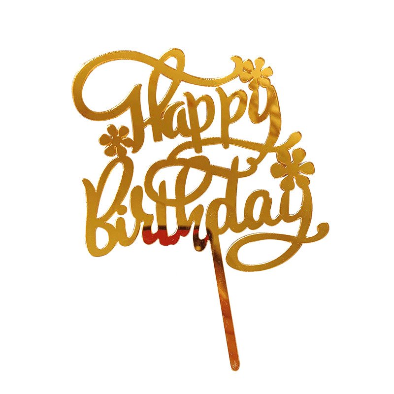 New Acrylic Birthday Cake Topper Rose Gold Happy Birthday English Letter Cake Decorating Supplies Party Cake top Baking Supplies