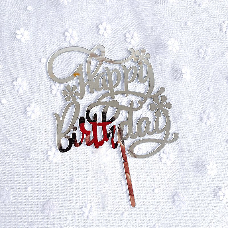 New Acrylic Birthday Cake Topper Rose Gold Happy Birthday English Letter Cake Decorating Supplies Party Cake top Baking Supplies