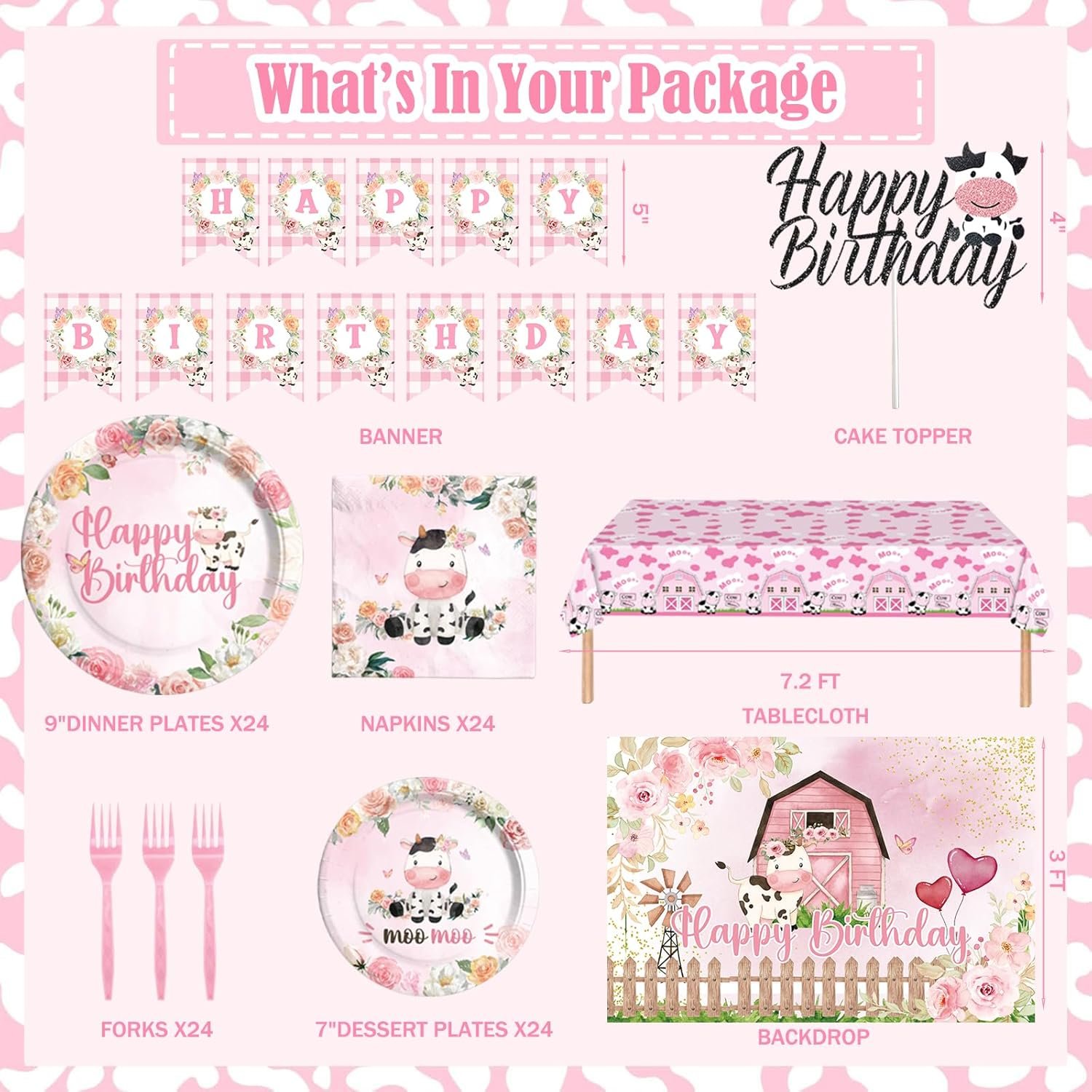 Party Decorations Birthday Party Supplies for farm Themed Backdrop Balloon Garland Banner Disposable Tablecloth Set Tableware