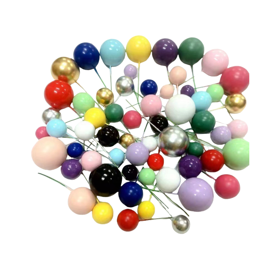 Colorful Theme Set Cake Ball Decoration Mix DIY Cake Insert Decoration for Birthday Party Wedding