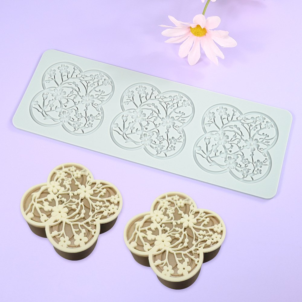 Early Riser DIY Cake Silicone Mold Chinese Style Fondant Lace Mat Mousse Cake Dessert Decorating Supplies