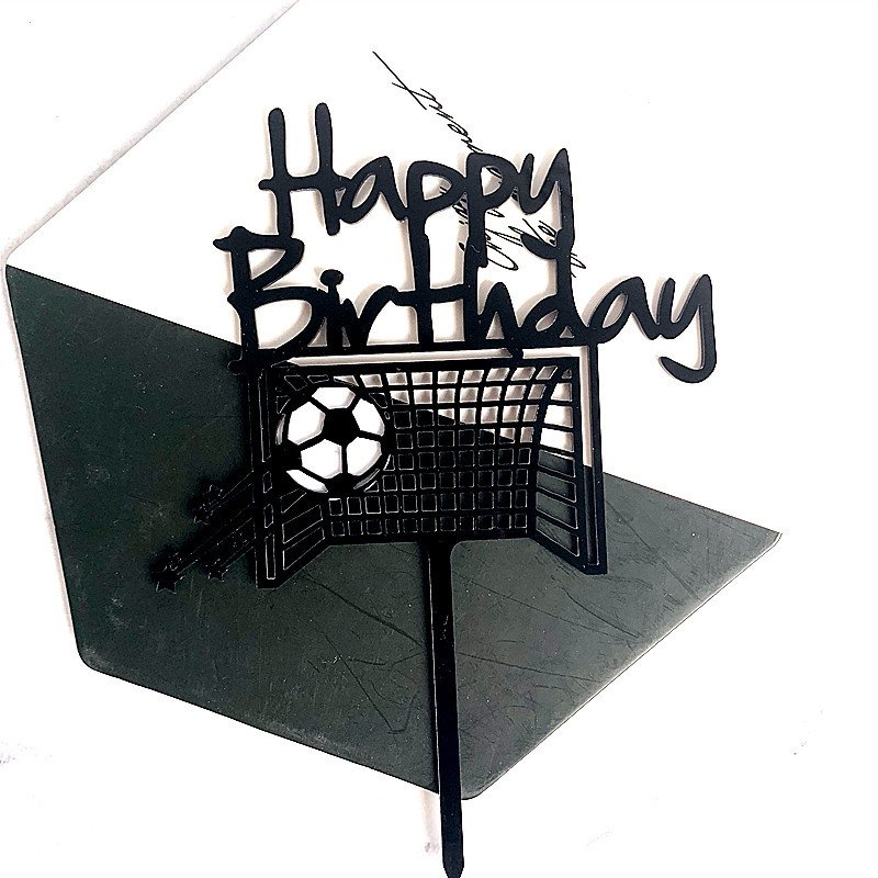 Soccer Acrylic Football Cake Topper Boy Birthday CupCake Topper Father's Day Cake Topper Birthday Party Supplies Men's Birthday