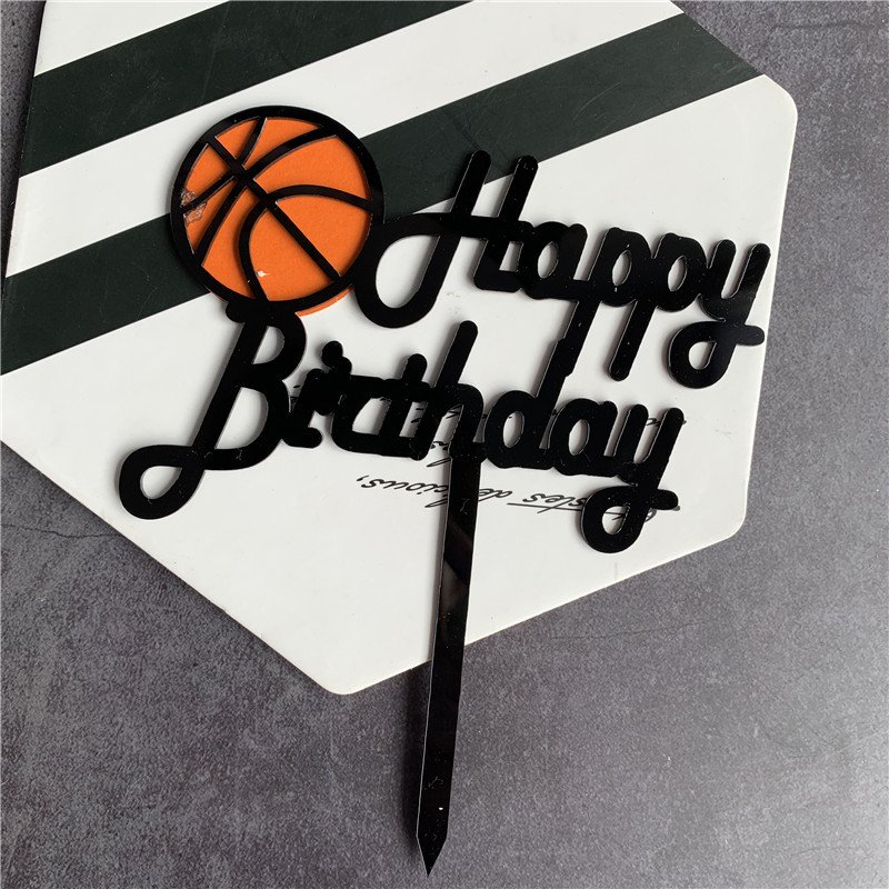 Soccer Acrylic Football Cake Topper Boy Birthday CupCake Topper Father's Day Cake Topper Birthday Party Supplies Men's Birthday