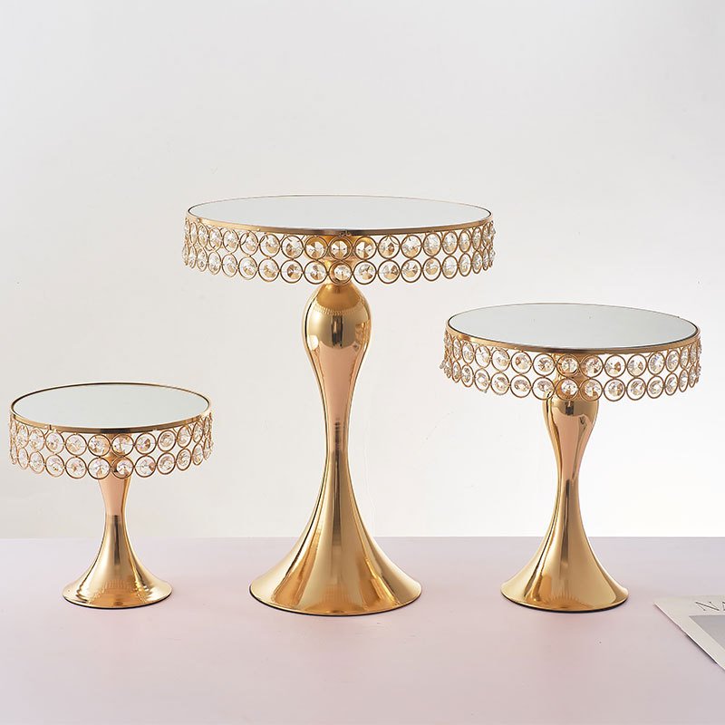 Gold wedding cake stand crystal cake stands wedding cakes dessert table for decoration Supplies
