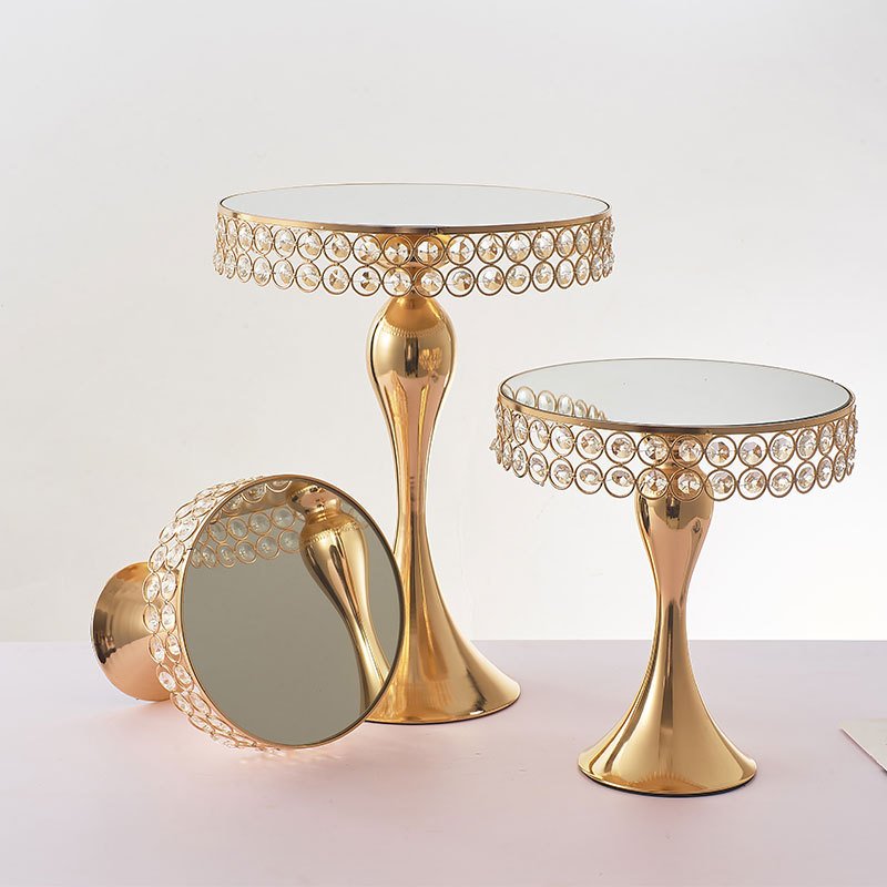 Gold wedding cake stand crystal cake stands wedding cakes dessert table for decoration Supplies