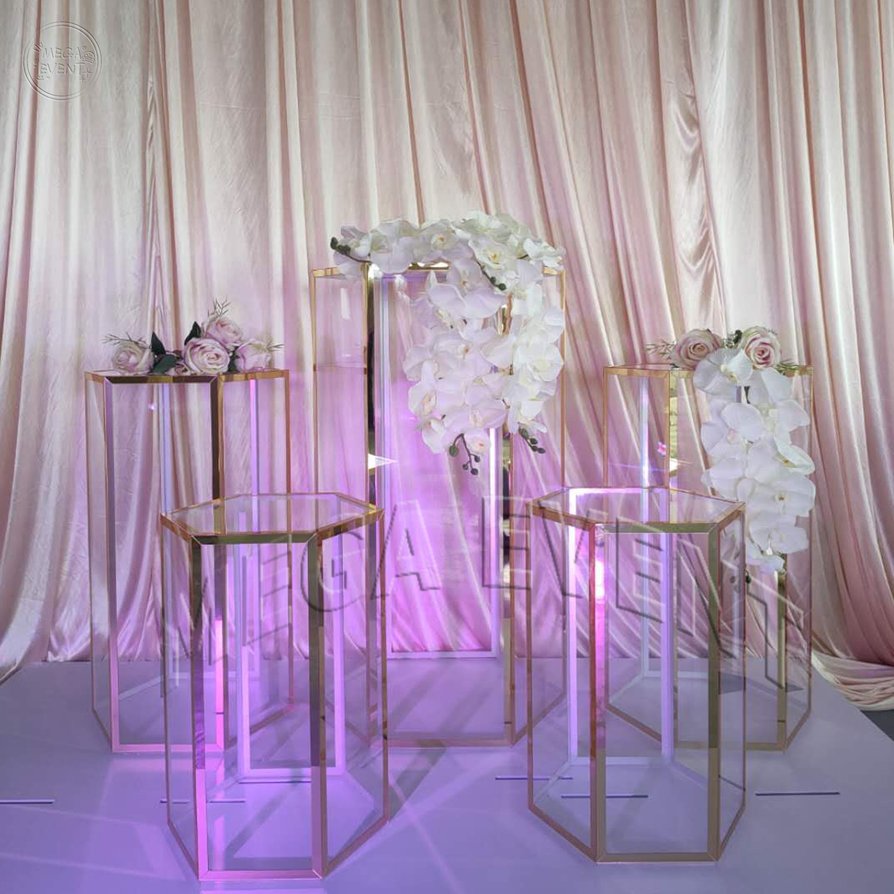 Factory direct sale party supplies acrylic cake stand set party decor clear dessert display plinth decorative cylinder for event