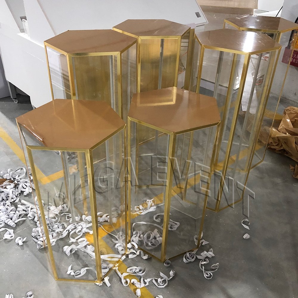 Factory direct sale party supplies acrylic cake stand set party decor clear dessert display plinth decorative cylinder for event
