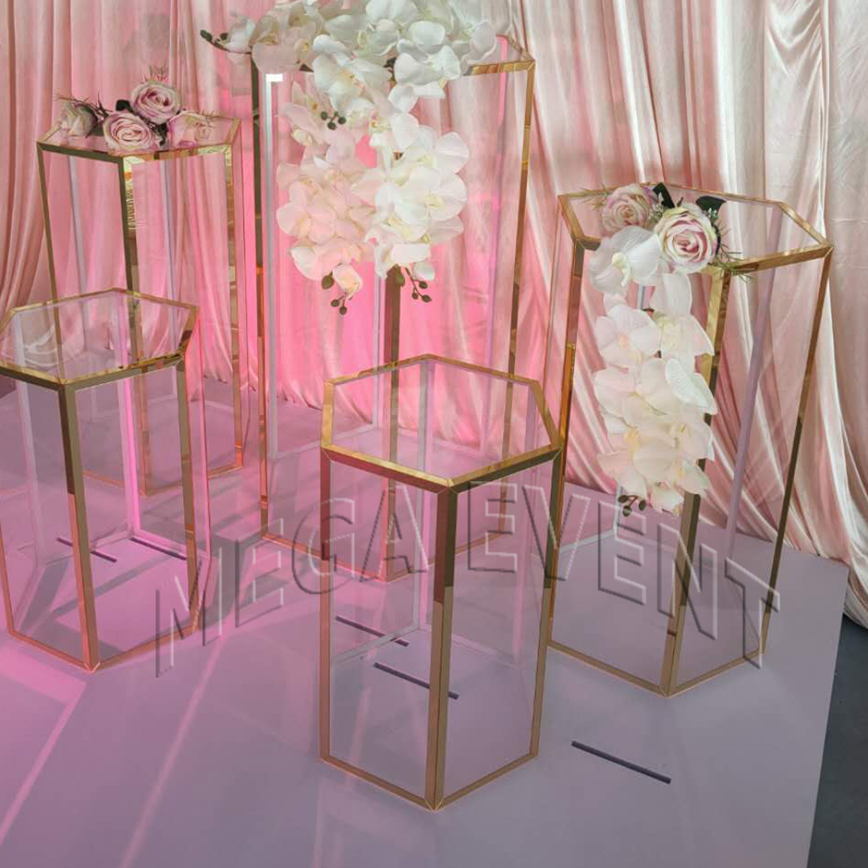 Factory direct sale party supplies acrylic cake stand set party decor clear dessert display plinth decorative cylinder for event