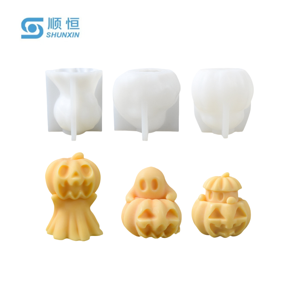 New Halloween Ghost Scented Candle Silicone Mold DIY Pumpkin Shape Creative Decoration Abrasives Factory Supply Festival Molds