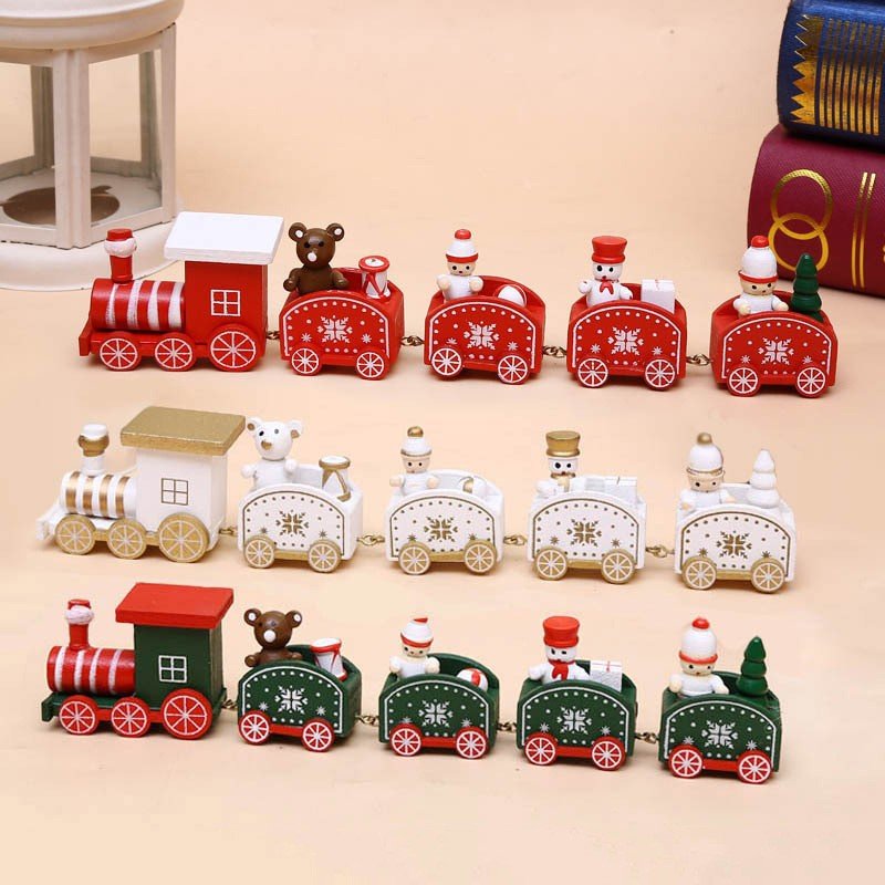 Christmas small train cake decoration pieces Train Christmas scene cake accessories dessert table layout