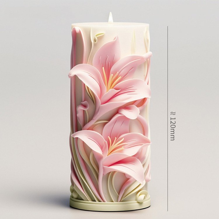 New Ideas Cylindrical Candle Molds Silicone Molds 3D Spiral Carved Pillar Epoxy Resin Molds for Home Room Decor Craft Supplies
