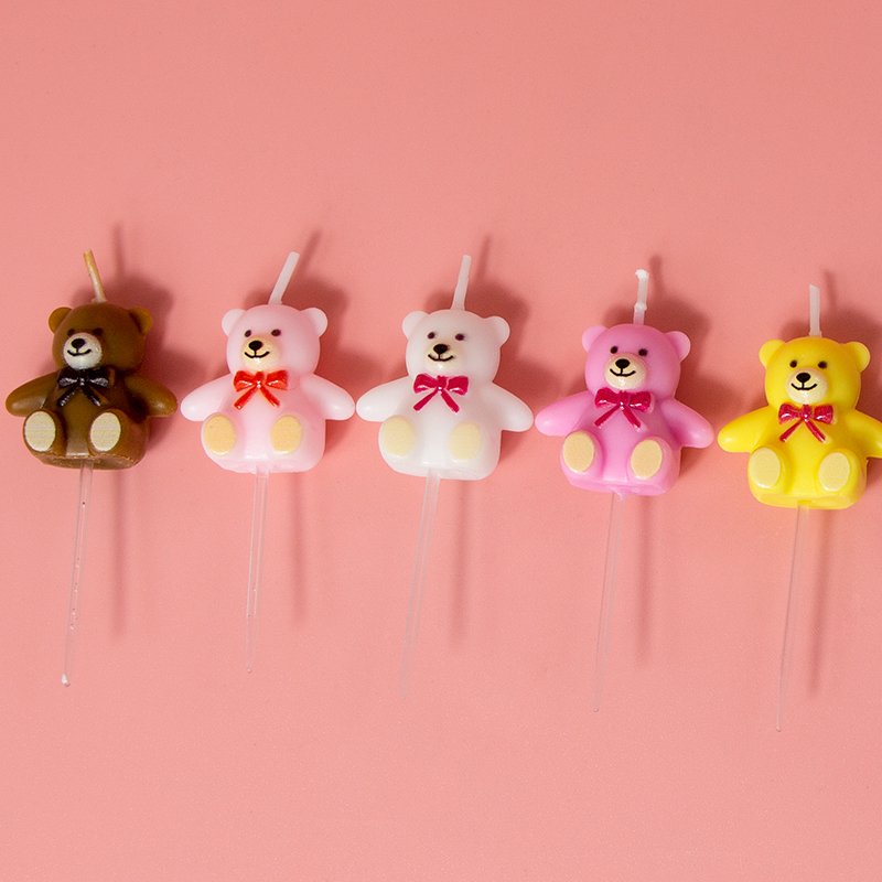 Professional Candles Factory 2024 Hot Selling bear Shape Birthday Cake Decoration Candles For Party