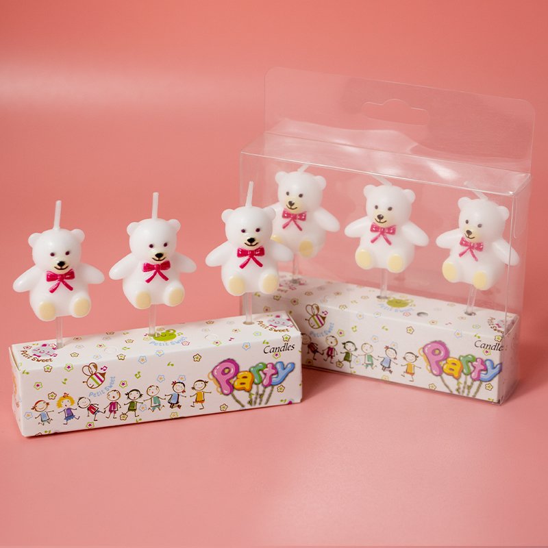 Professional Candles Factory 2024 Hot Selling bear Shape Birthday Cake Decoration Candles For Party
