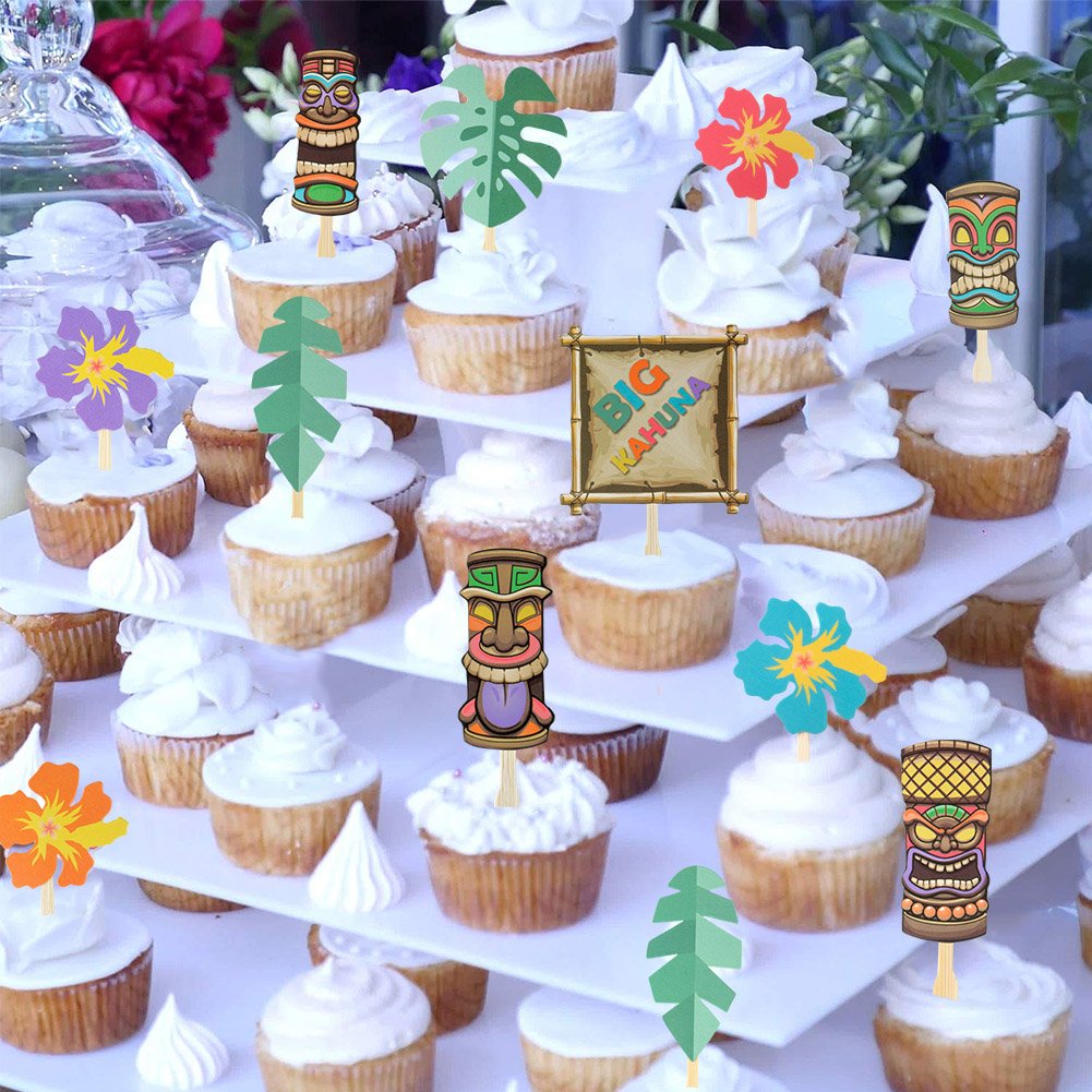 Hot Selling 12pcs Pineapple Palm Leaves Shape Cupcakes Paper Topper Decoration for Cake Decor