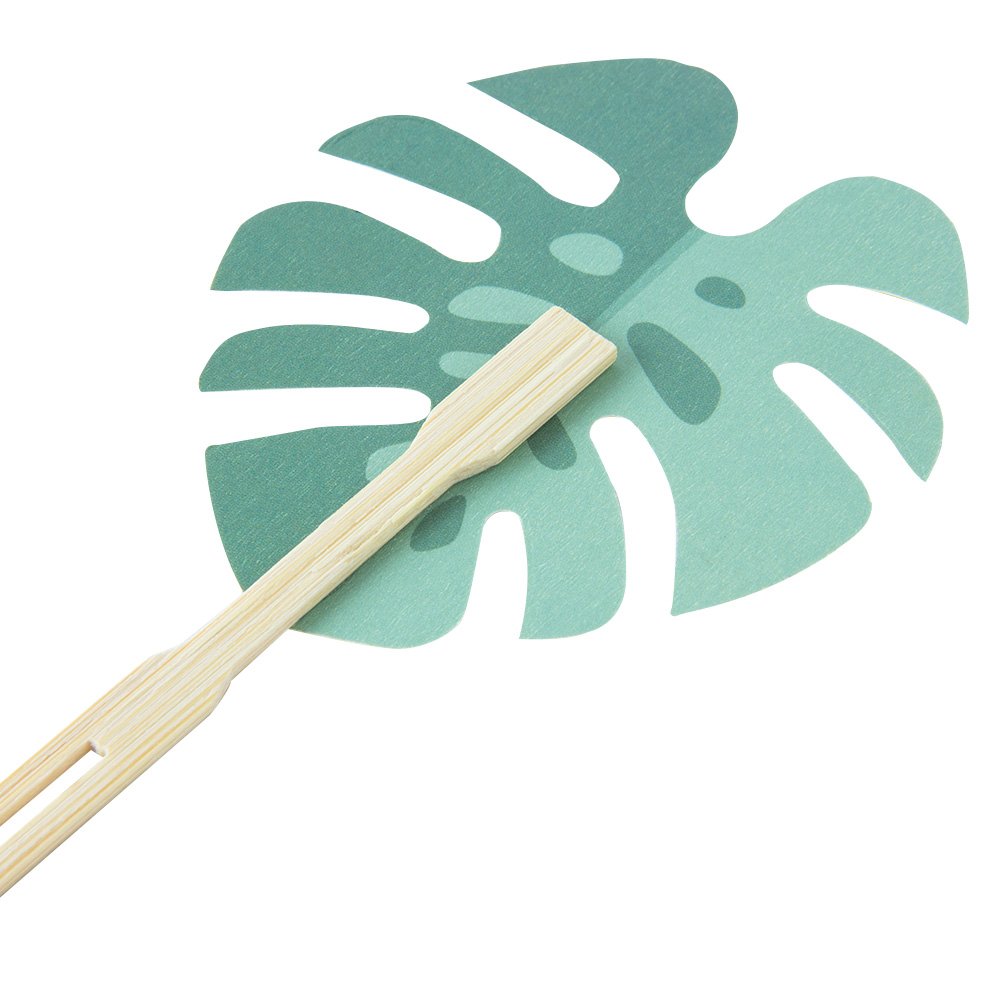 Hot Selling 12pcs Pineapple Palm Leaves Shape Cupcakes Paper Topper Decoration for Cake Decor
