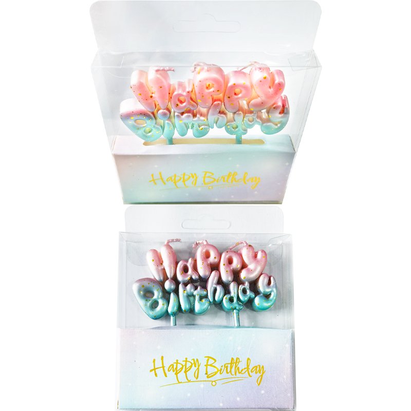 English letters colorful birthday candle cake decoration happy birthday party versatile creative cute cake decoration plug-in