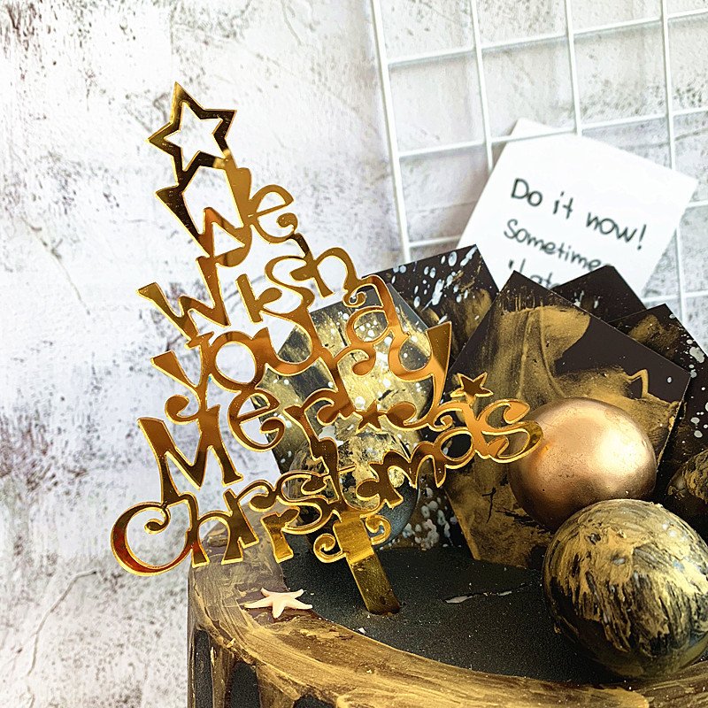 Merry Christmas Cake Topper - Beautiful Elk Acrylic Cake Decorations for Kids Christmas Gifts Merry Happy New Year