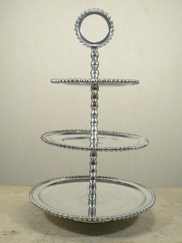 Metal Cake Display Server Tray for Kitchen Cake Stand Set of 3 Wedding & Christmas Party Decoration Three Tier Tabletop
