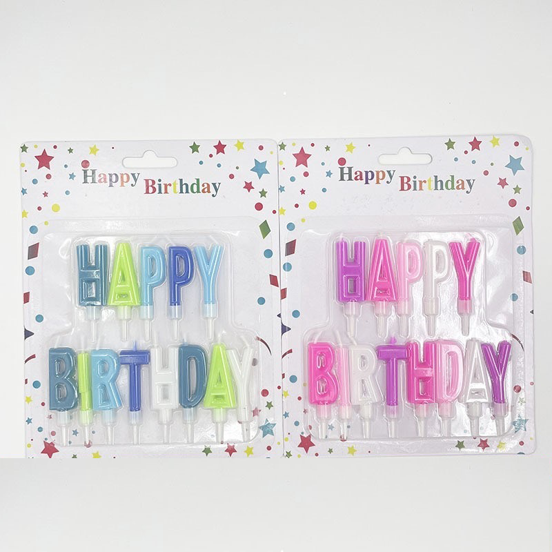 Custom packaging happy birthday letter candles cake candles