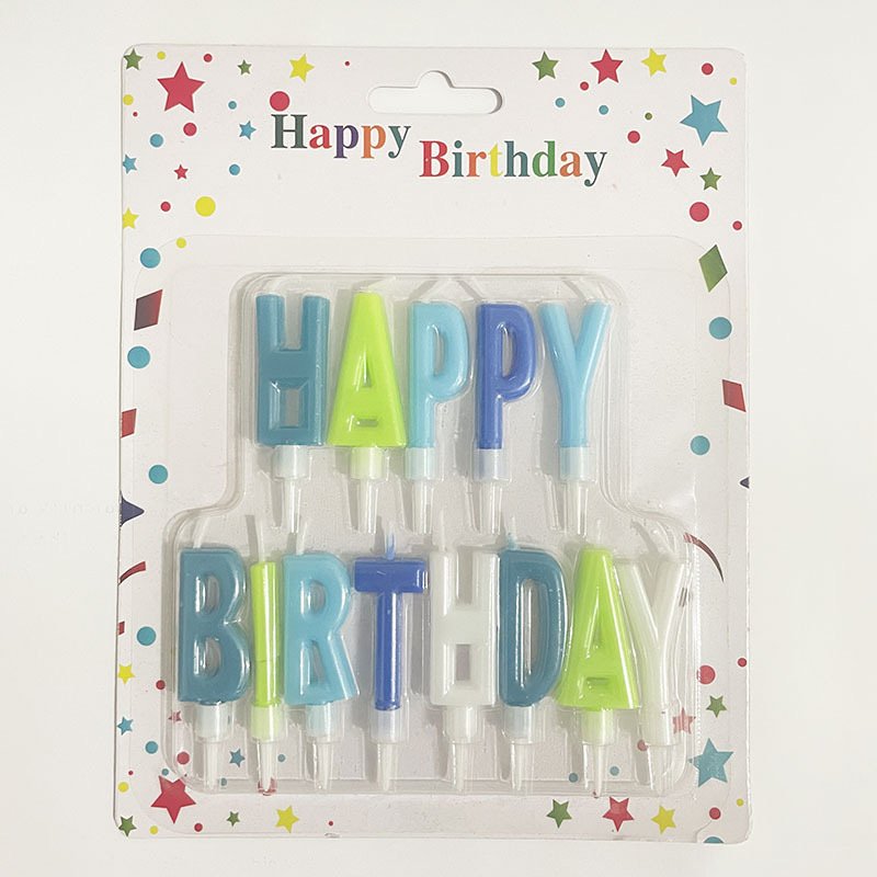 Custom packaging happy birthday letter candles cake candles
