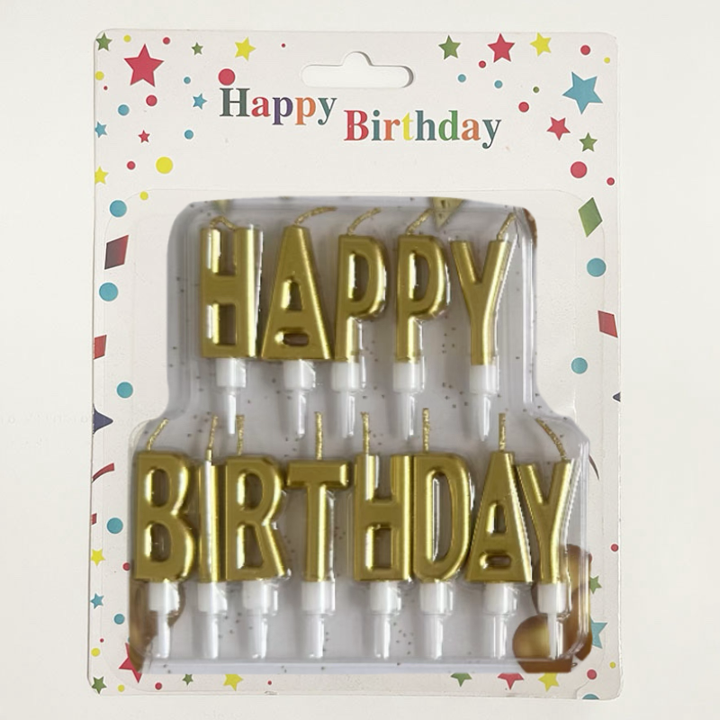 Custom packaging happy birthday letter candles cake candles