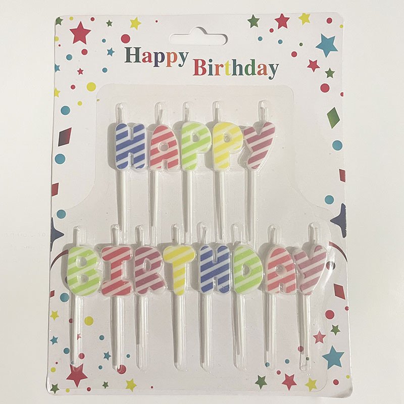 Custom packaging happy birthday letter candles cake candles