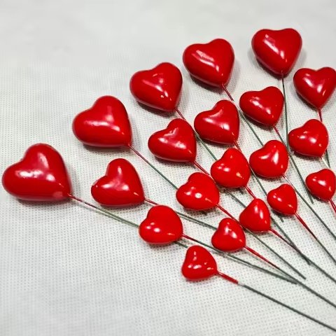 20pcs Opp Bag Packed Heart-Shaped Cake Topper for Party and Baby Decorations for Cake and Decorative Supplies