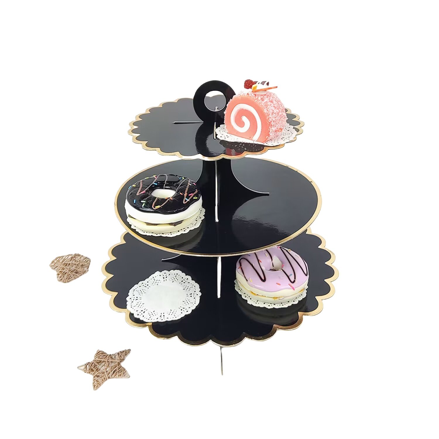 Floral Tea Party Cake Stand 3 Tier Teapot Cupcake Stand Dessert Holder Party Decoration for Kids Birthday Party