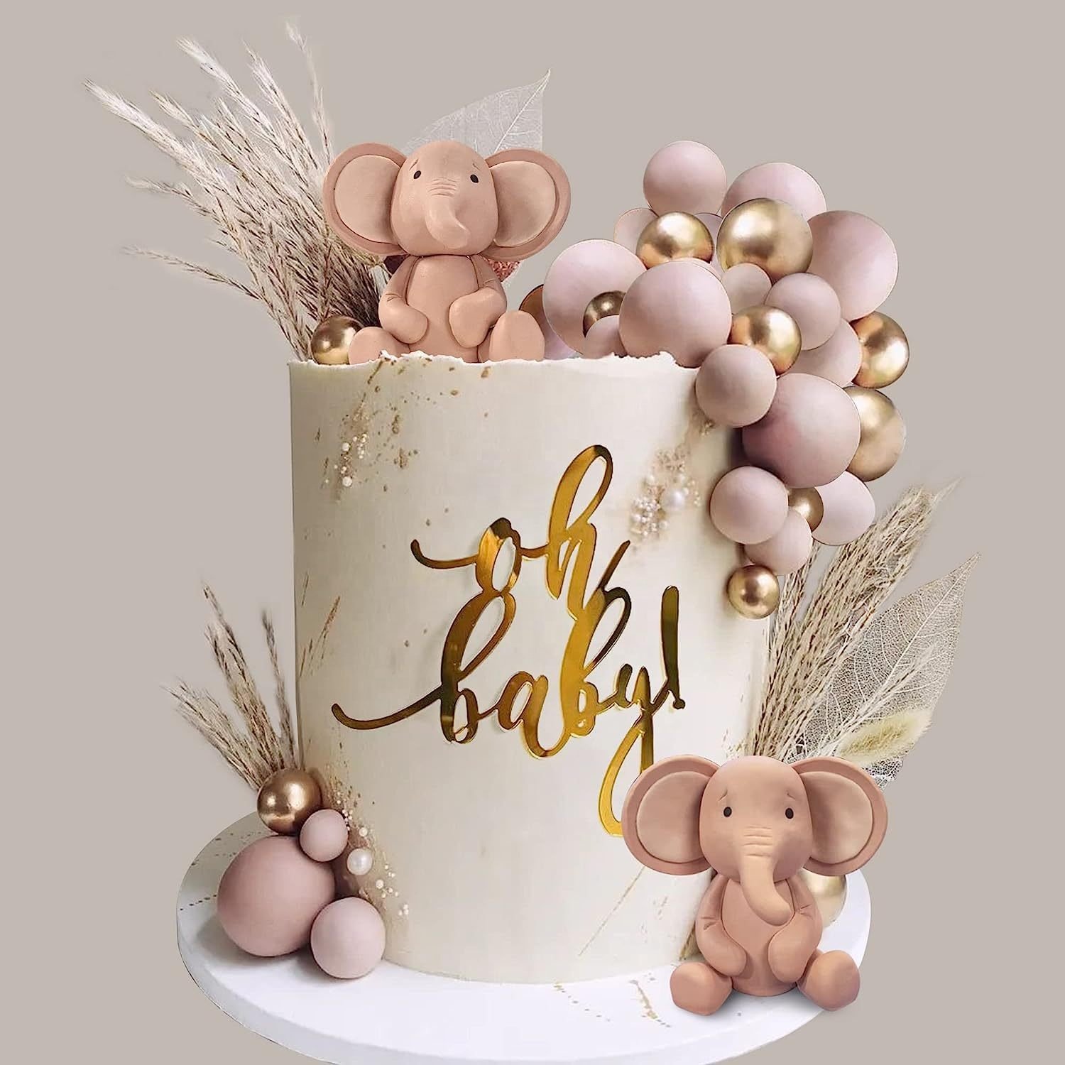 Cute elephant themed birthday baking accessories elephant cake topper for birthday cake decorating supplies