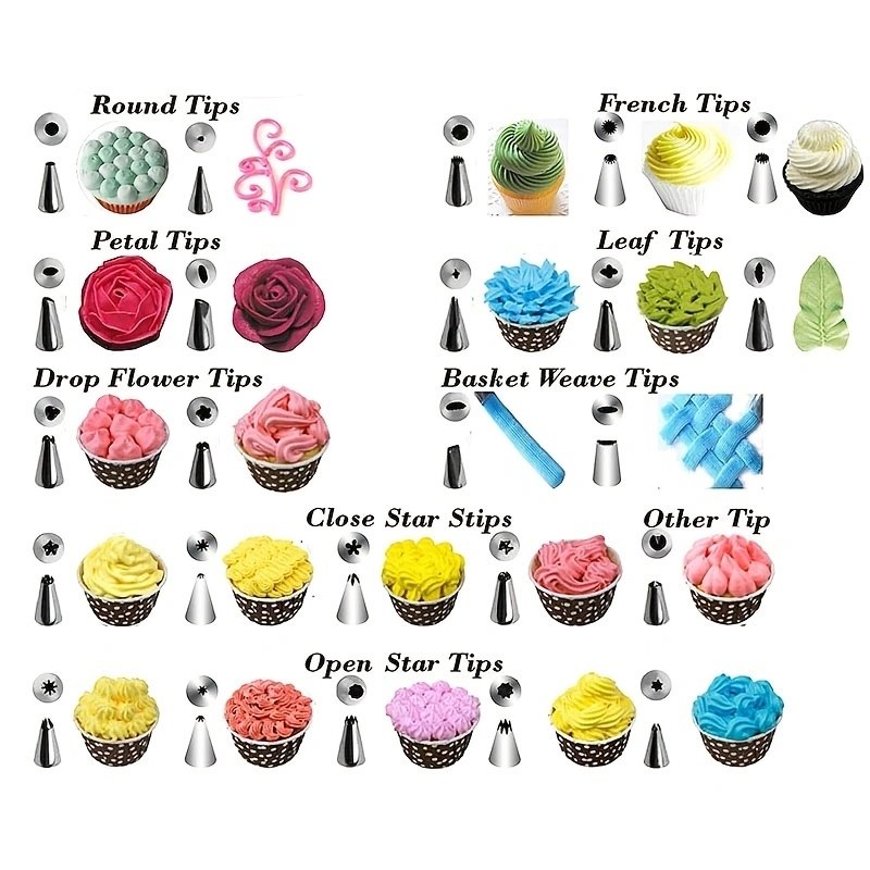 Wholesale 48pcs Stainless Steel Cake Piping Nozzles Set for Cream Decorating Baking Essential Tools