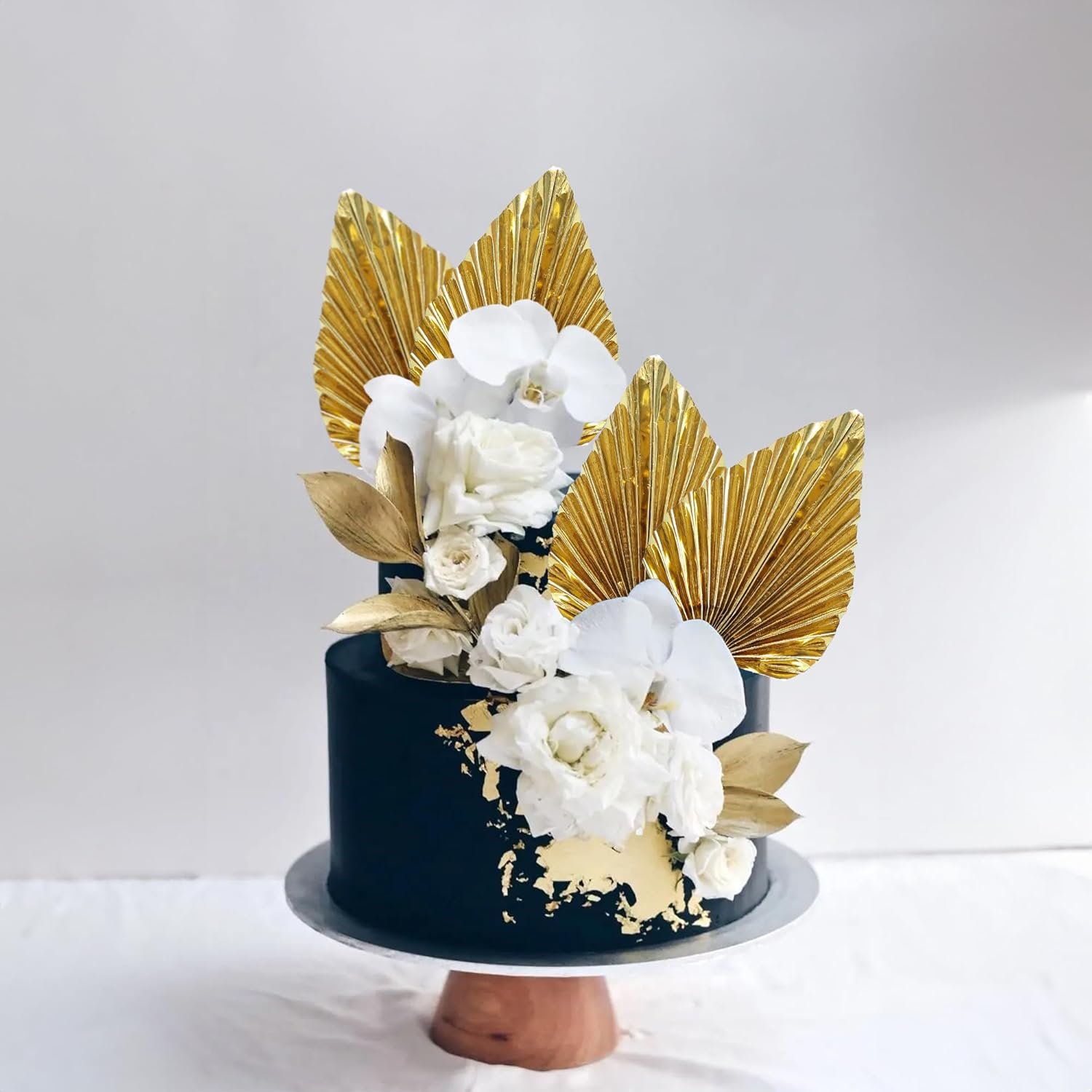 2PCS Paper Palm Leaf Fan Cake Topper Palm Spear Leaf Cupcake Toppers Cake Insert Decoration DIY Craft Wedding Party Supplies