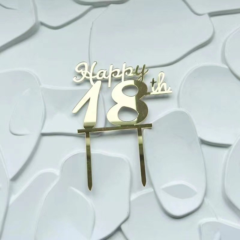Happy 40th 50th 60th Birthday Topper Gold 18th Cake Decorations For Birthday Celebrations Anniversary Party Supplies