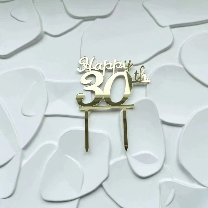 Happy 40th 50th 60th Birthday Topper Gold 18th Cake Decorations For Birthday Celebrations Anniversary Party Supplies