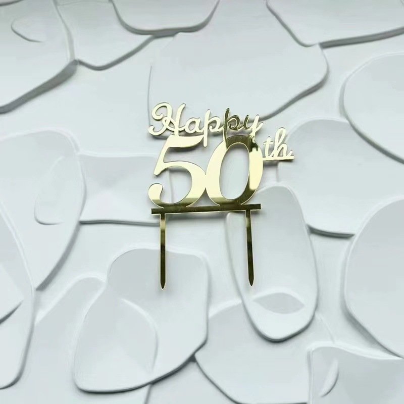 Happy 40th 50th 60th Birthday Topper Gold 18th Cake Decorations For Birthday Celebrations Anniversary Party Supplies