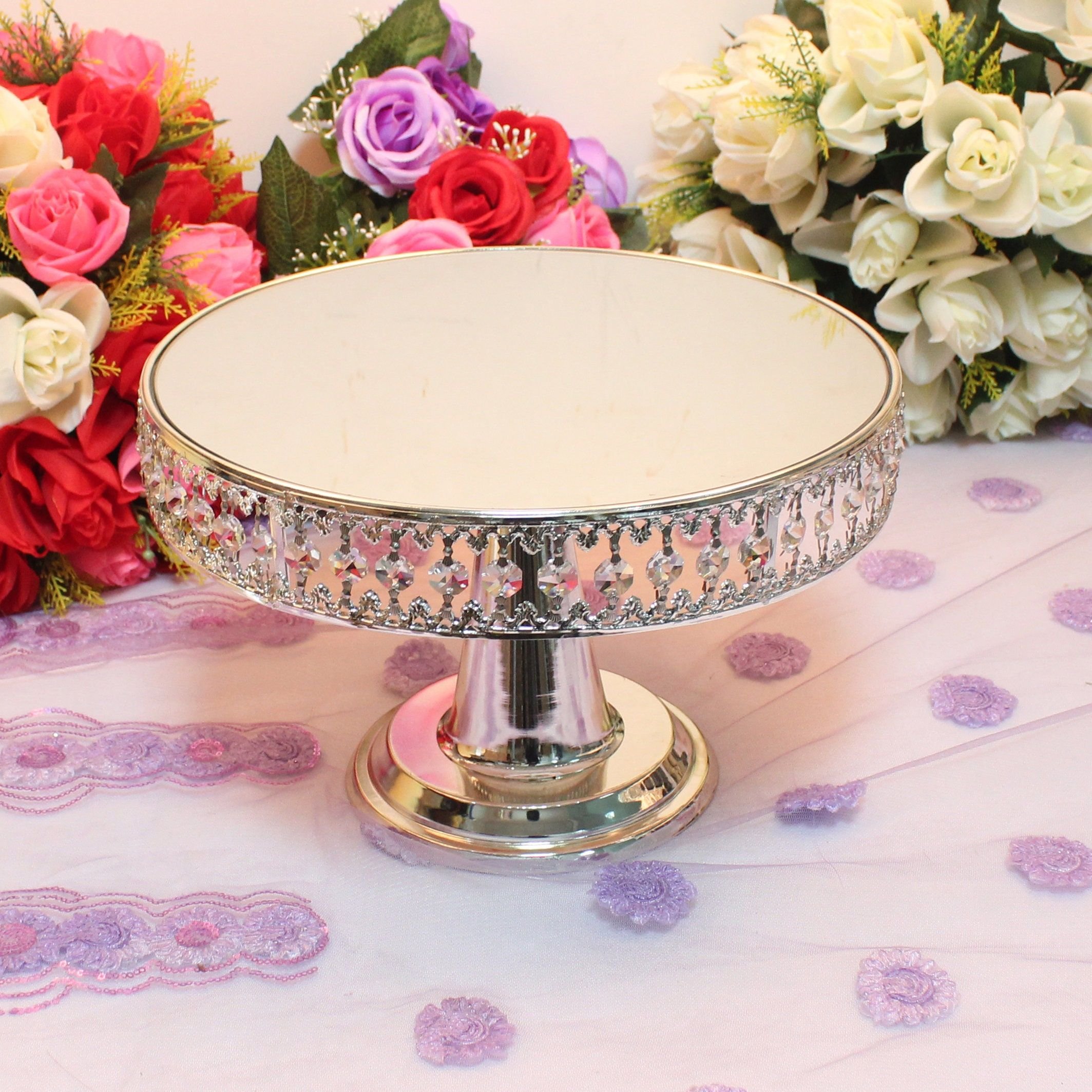 Round Side Table Solid Teak Wood, Brown, Seasoned & Natural Finished Cake Stand wholesale gold plated marble top cake stand