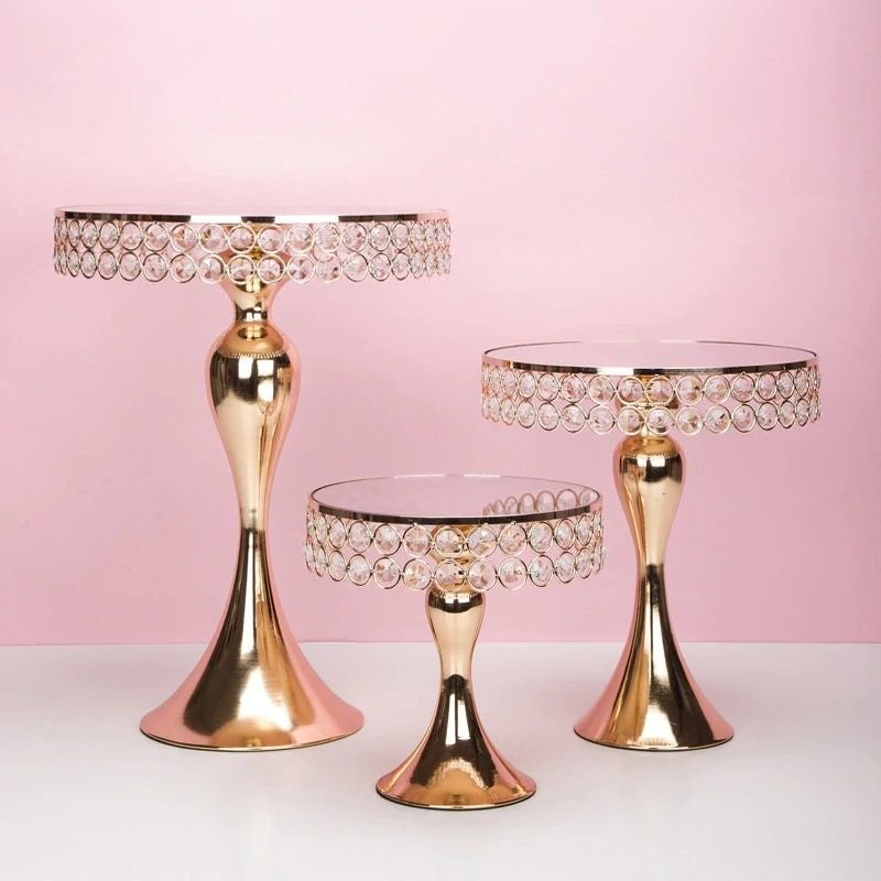 Round Side Table Solid Teak Wood, Brown, Seasoned & Natural Finished Cake Stand wholesale gold plated marble top cake stand