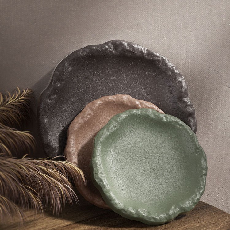 Rock Storage Tray Pattern Silicone Mold Jewelry Display Pan Epoxy Resin Molds Round Candle Cup Home Decor Coaster Gypsum Mould