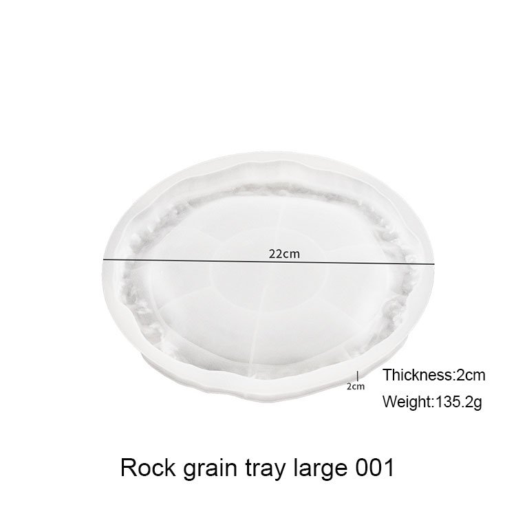 Rock Storage Tray Pattern Silicone Mold Jewelry Display Pan Epoxy Resin Molds Round Candle Cup Home Decor Coaster Gypsum Mould