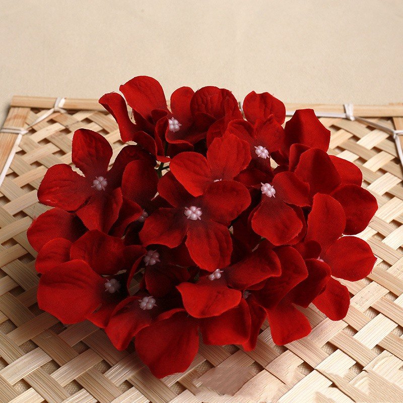 Fancy hot Simulated hydrangea flower head artificial flower Valentine's Day party Wedding home decoration cake decorating flower