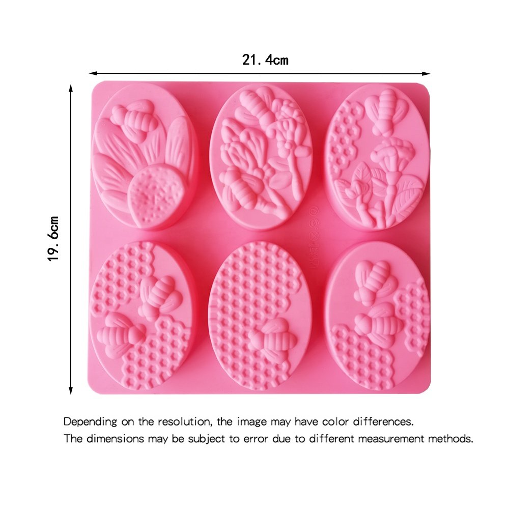 Soap Mold DIY Soap Making Kit Handmade Baking Candle Mold Gifts Craft Supplies Home Decor Oval Honeycomb Silicone 6 Cavities