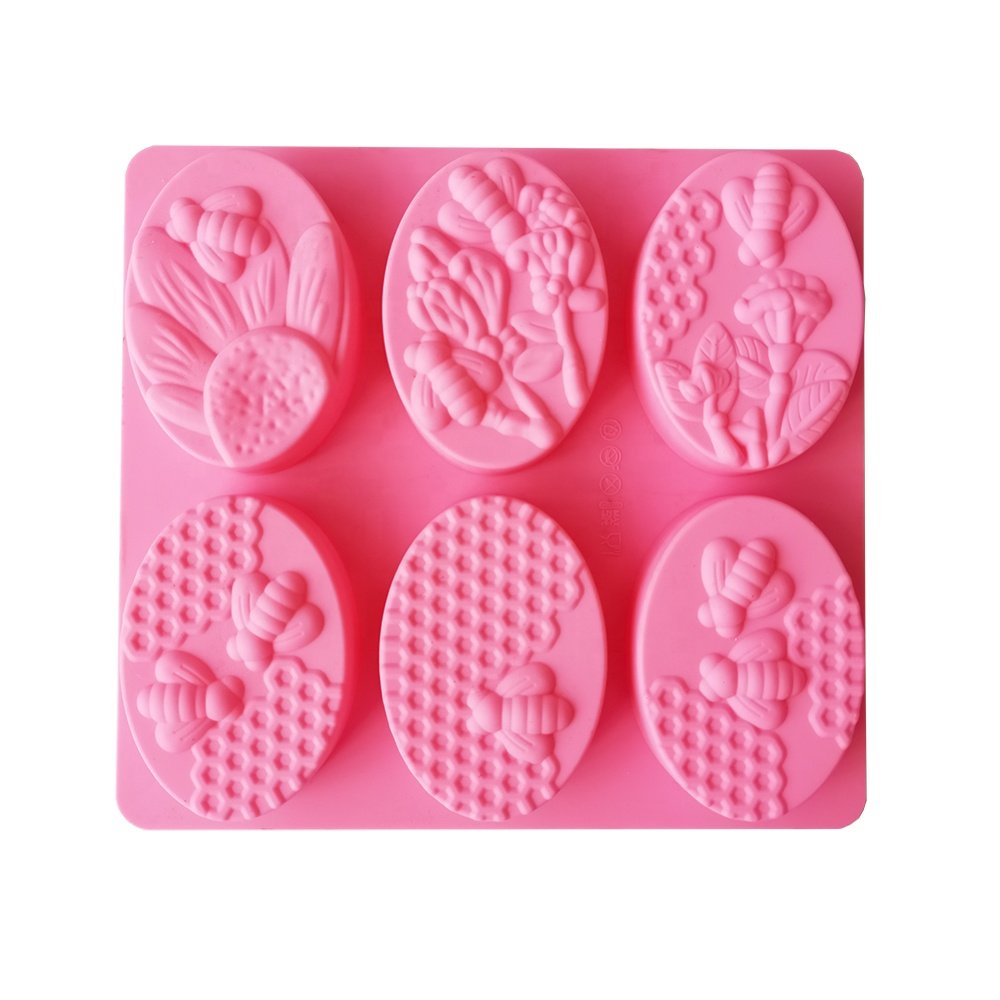 Soap Mold DIY Soap Making Kit Handmade Baking Candle Mold Gifts Craft Supplies Home Decor Oval Honeycomb Silicone 6 Cavities