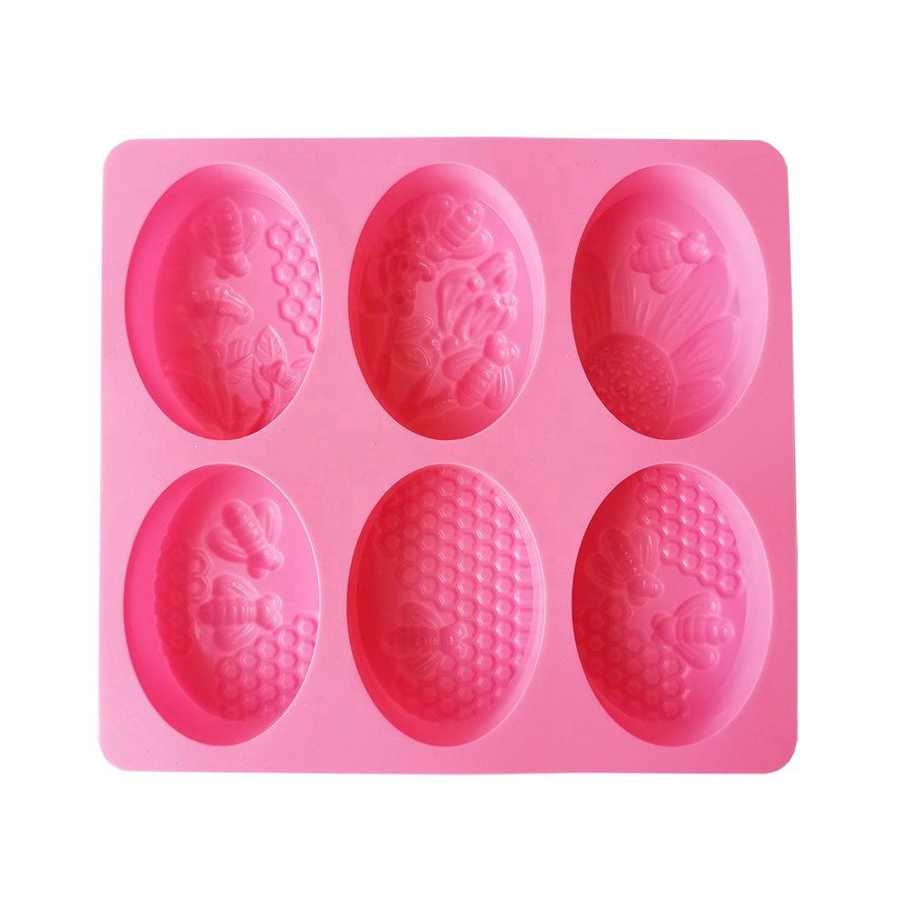 Soap Mold DIY Soap Making Kit Handmade Baking Candle Mold Gifts Craft Supplies Home Decor Oval Honeycomb Silicone 6 Cavities