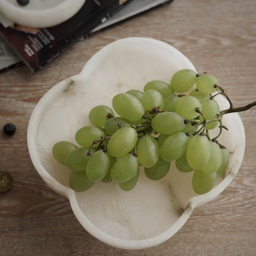 Modern Natural Marble Fruit Plate Cake Treat Plate Artist Home Decor Living Room Hotel Party Restaurant Supplies Ornament