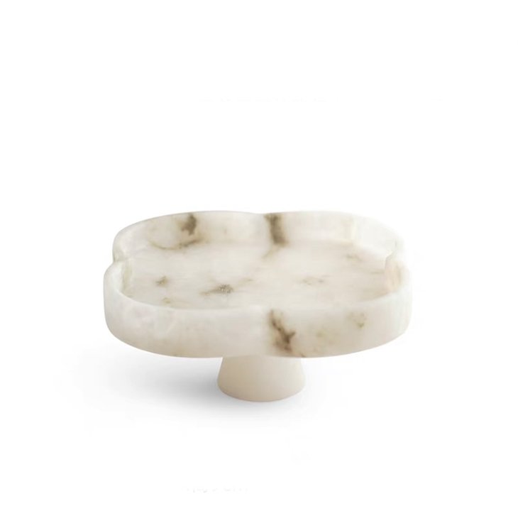 Modern Natural Marble Fruit Plate Cake Treat Plate Artist Home Decor Living Room Hotel Party Restaurant Supplies Ornament