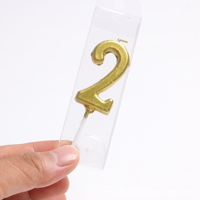 Gold Number 0-9 Candle Happy Birthday 3D Candles for Birthday Cake Party Decoration Wedding Anniversary Celebration Supplies