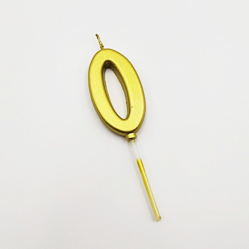 Gold Number 0-9 Candle Happy Birthday 3D Candles for Birthday Cake Party Decoration Wedding Anniversary Celebration Supplies