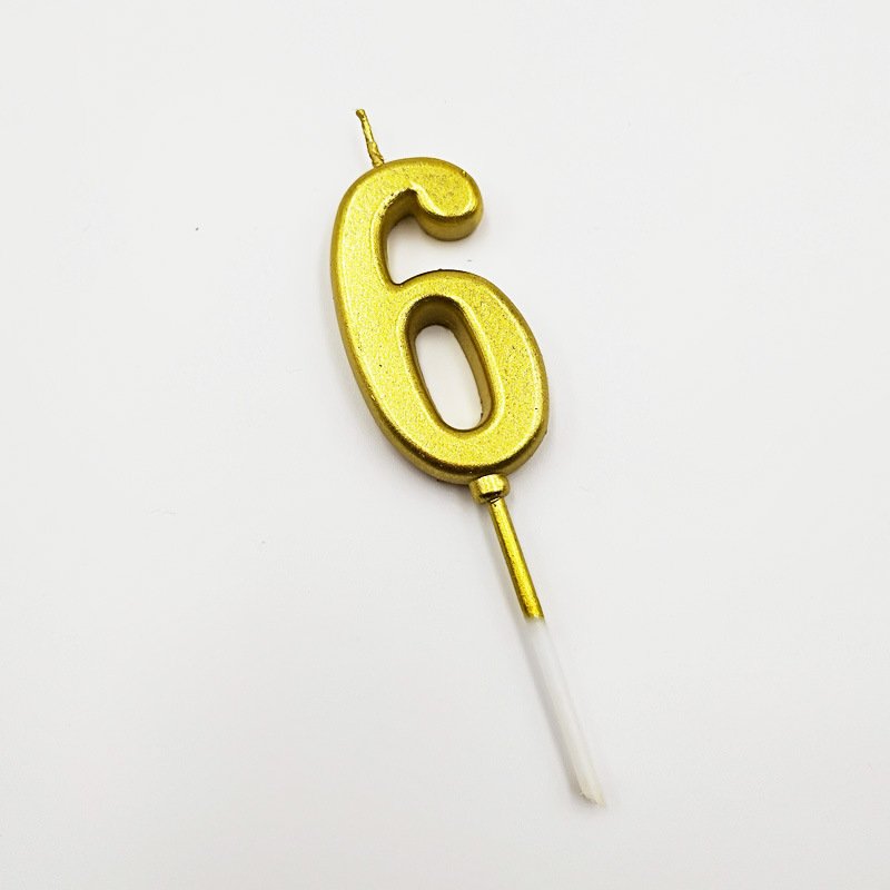Gold Number 0-9 Candle Happy Birthday 3D Candles for Birthday Cake Party Decoration Wedding Anniversary Celebration Supplies