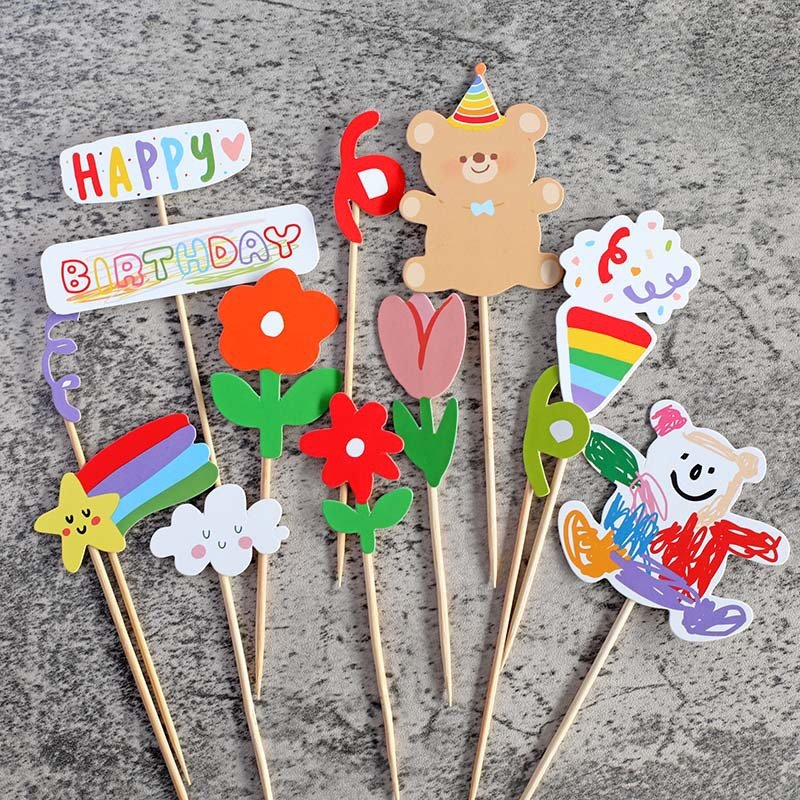 Happy Birthday Top Hat Cake Decoration Novel Party Novelties with Dessert Plug-In for Graduation Home Decor